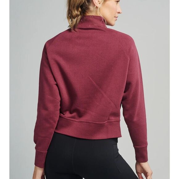 TASC Transcend Side Zip Fleece sweatshirt wineberry Size Large - Picture 4 of 12